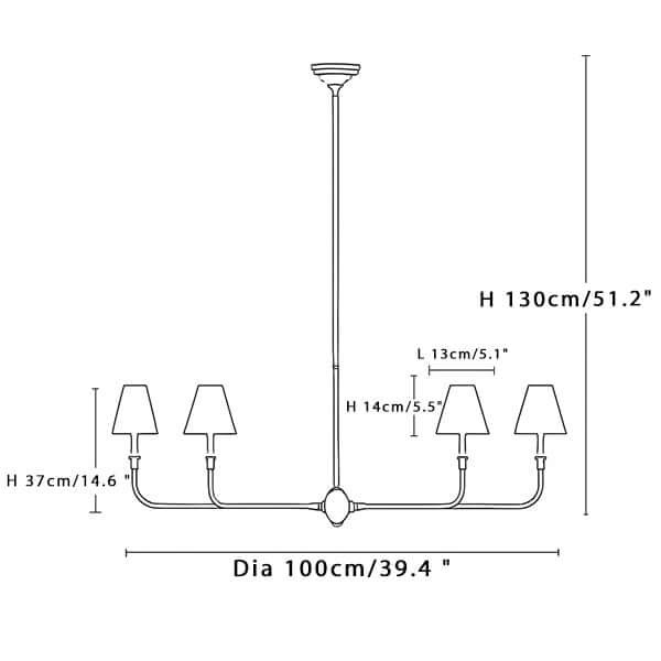 Afmetingen 4-Lichtpunten Piaf Grande