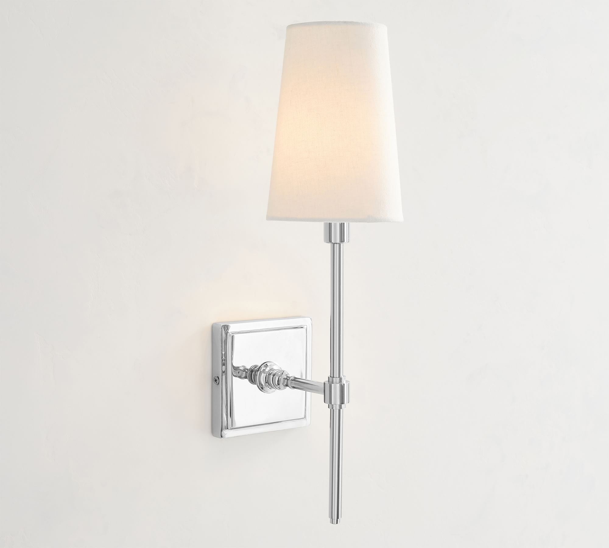 1 hoofd wandlamp chroom witte kap