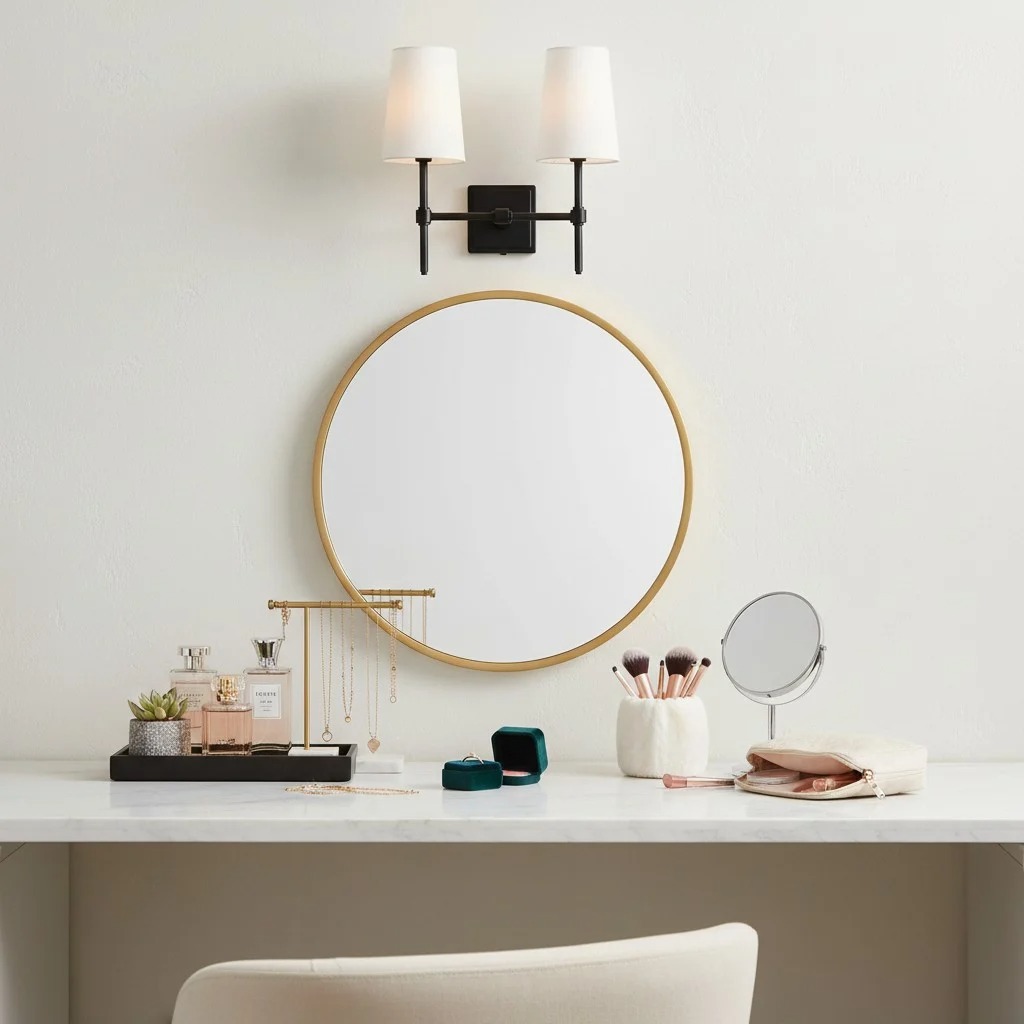 Derlina wandlamp bij spiegel