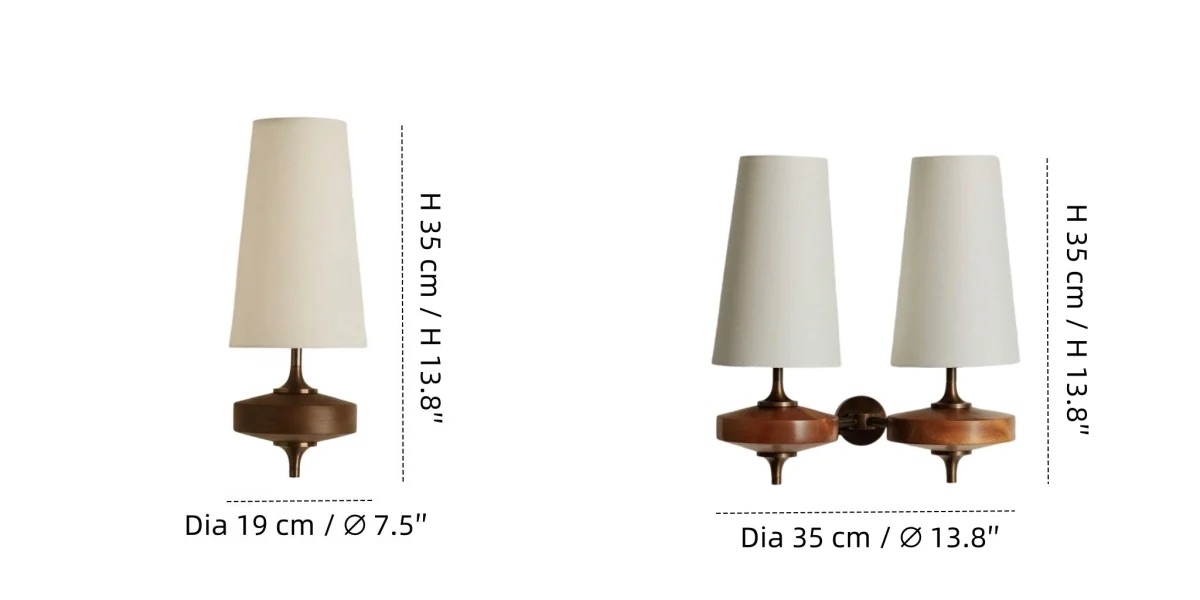 Productgrootte Hour Rho Linnen Wandlamp
