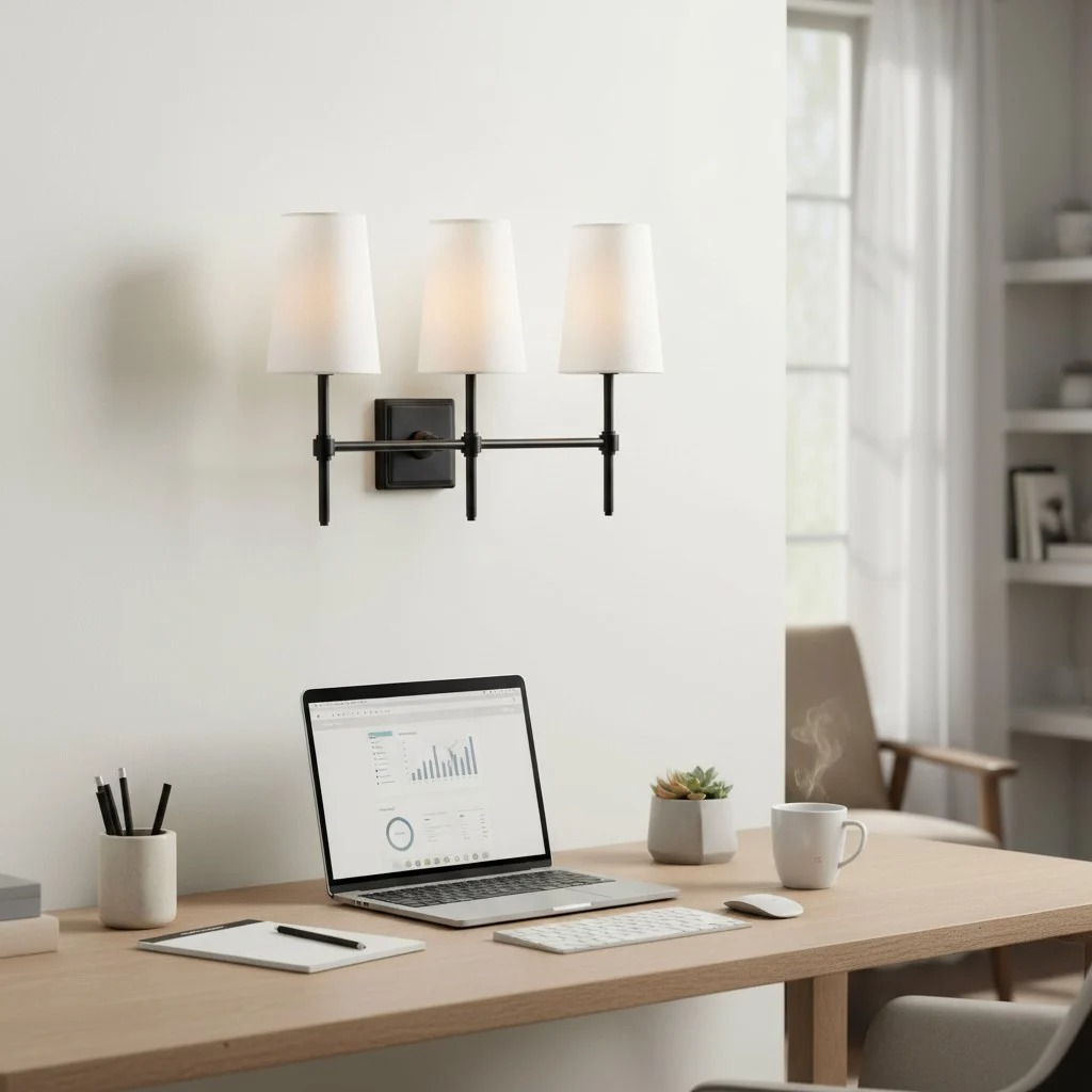 Derlina wandlamp in een werkruimte