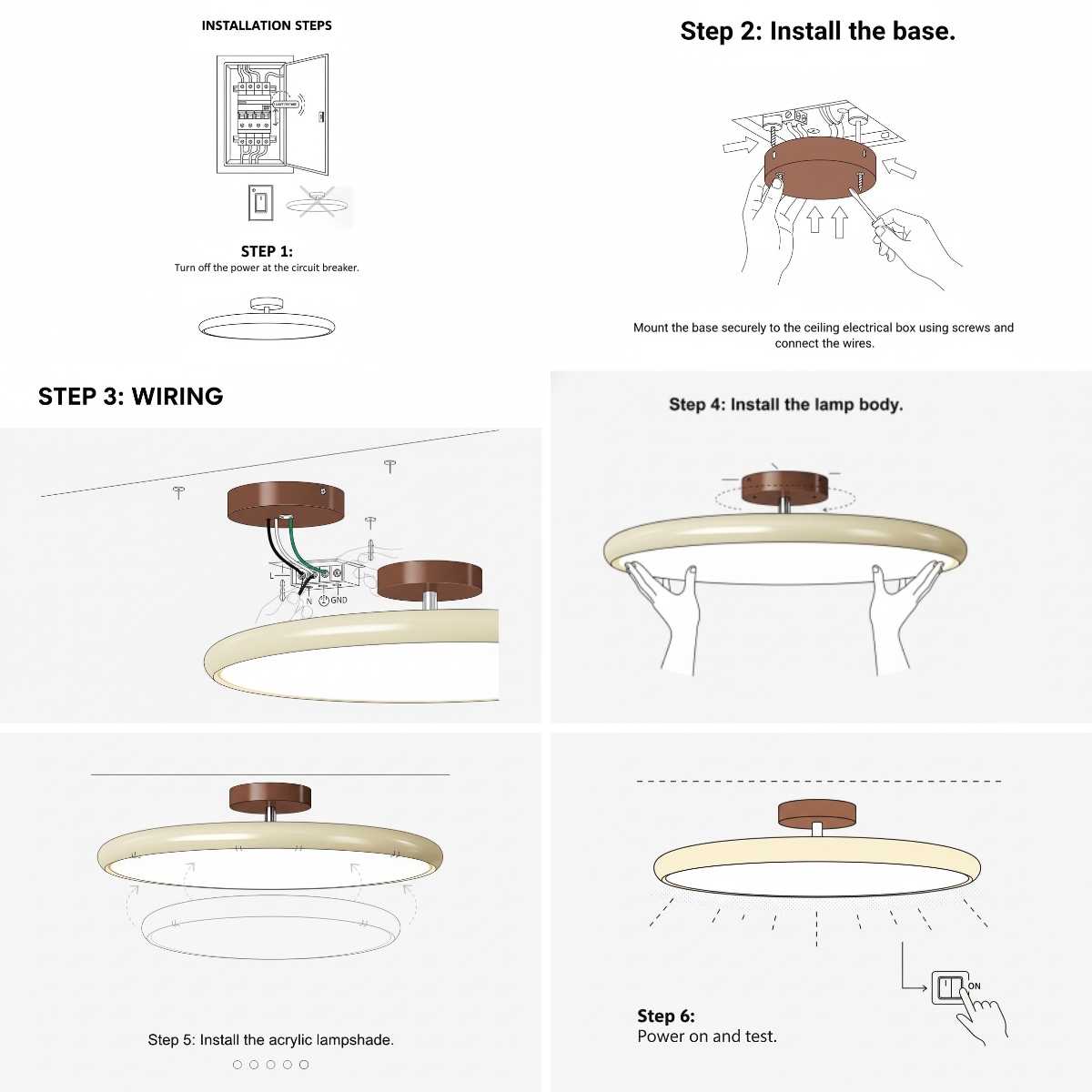 Installatiestappen voor de LED-plafondlamp