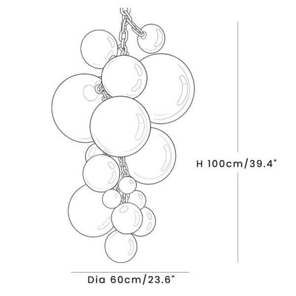 Productgrootte H 100cm Dia 60cm