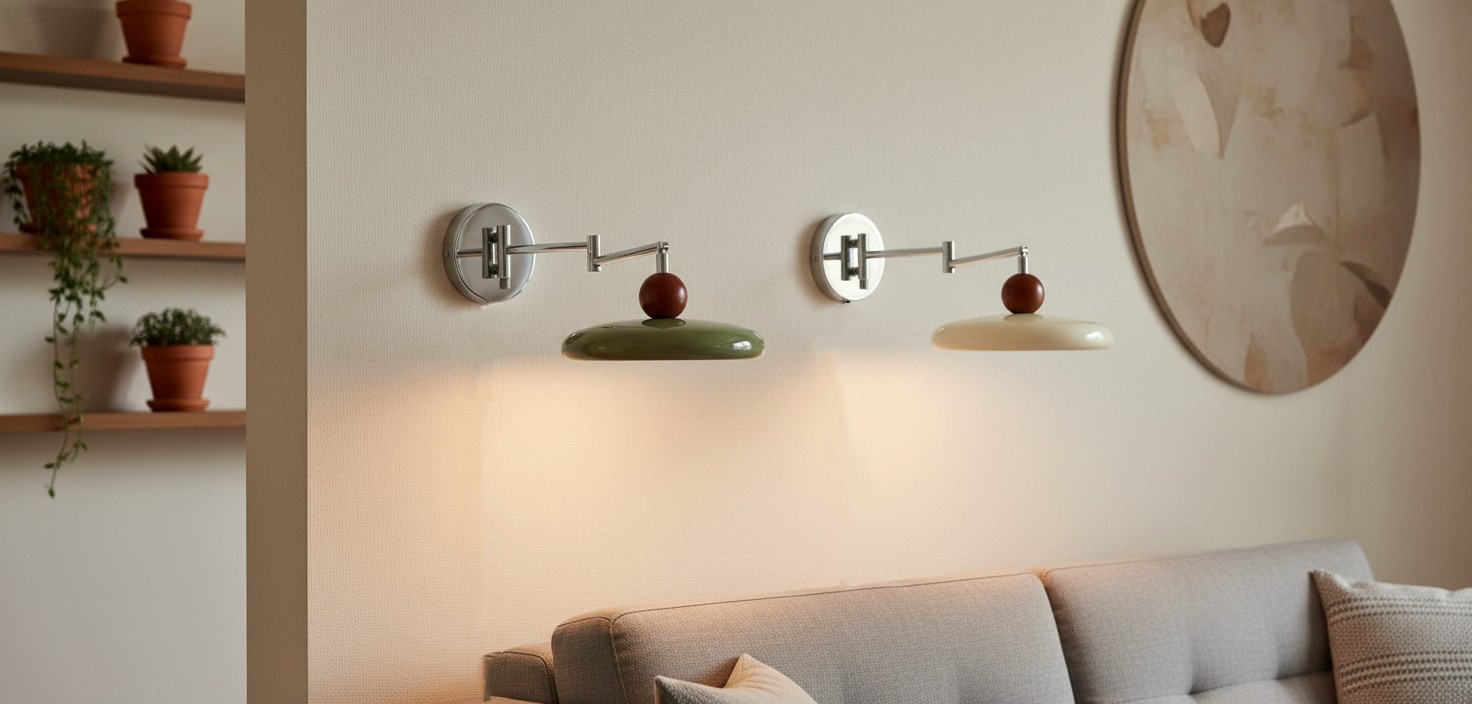 Moderne wandlamp met zwenkarm