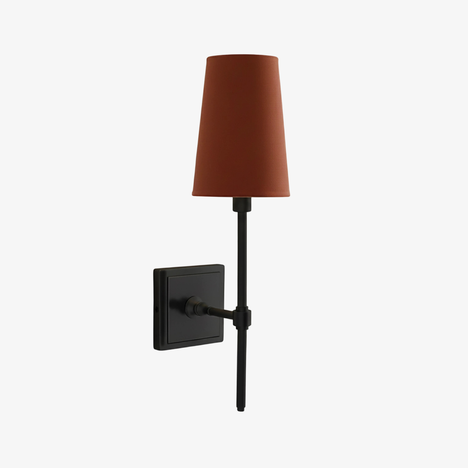 Zwarte wandlamp met rode kap