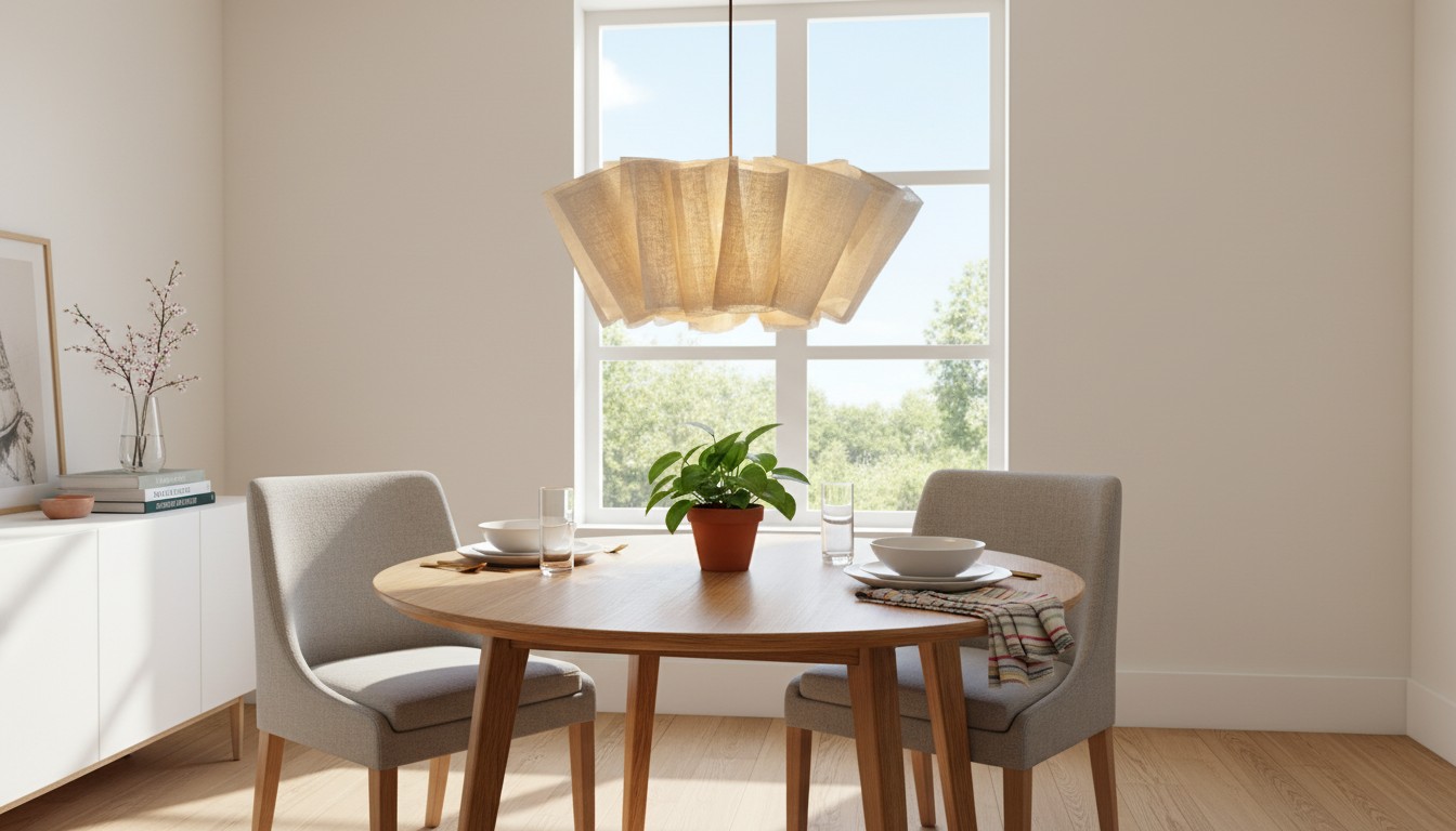 Geplooide hanglamp in beweging bekijken