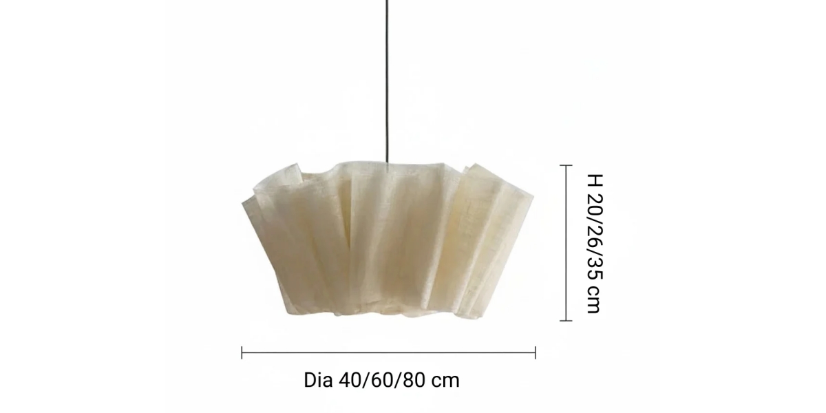 Afmetingen van de geplooide hanglamp
