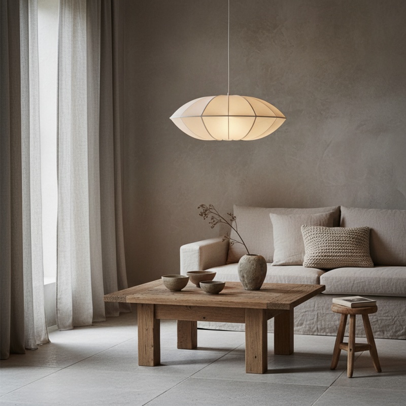 Hanglamp in een rustige woonruimte