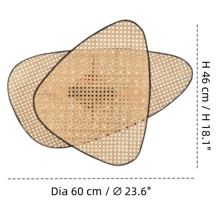 Wandlamp B Diameter 60 cm × Hoogte 46 cm