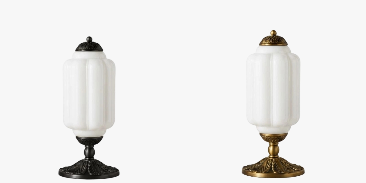 Zwarte en gouden afwerkingskleuren van de Eloise lamp