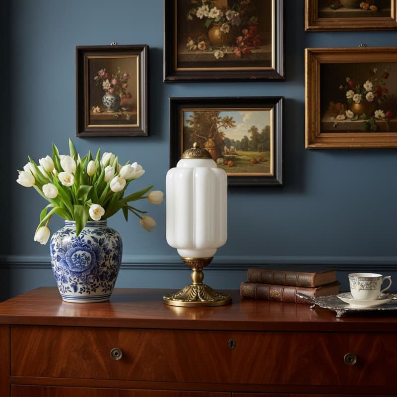 Witte Eloise lamp bij kunst en bloemen