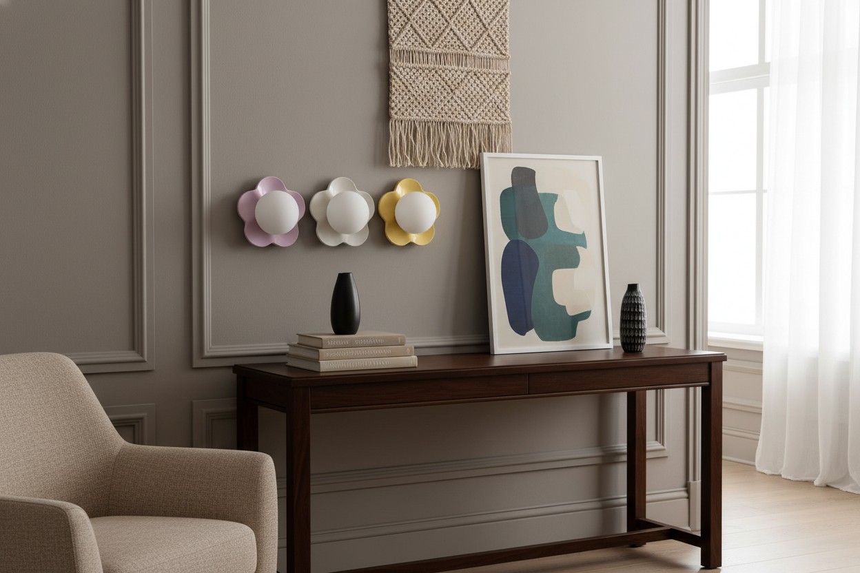 LaFleur wandlamp in een woonkameropstelling