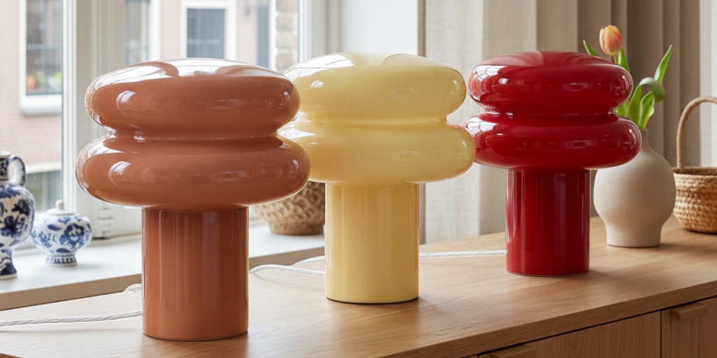 Tafellamp van opaalglas