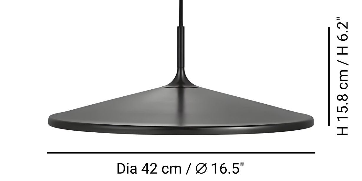 Productgrootte van UFO platte hanglamp