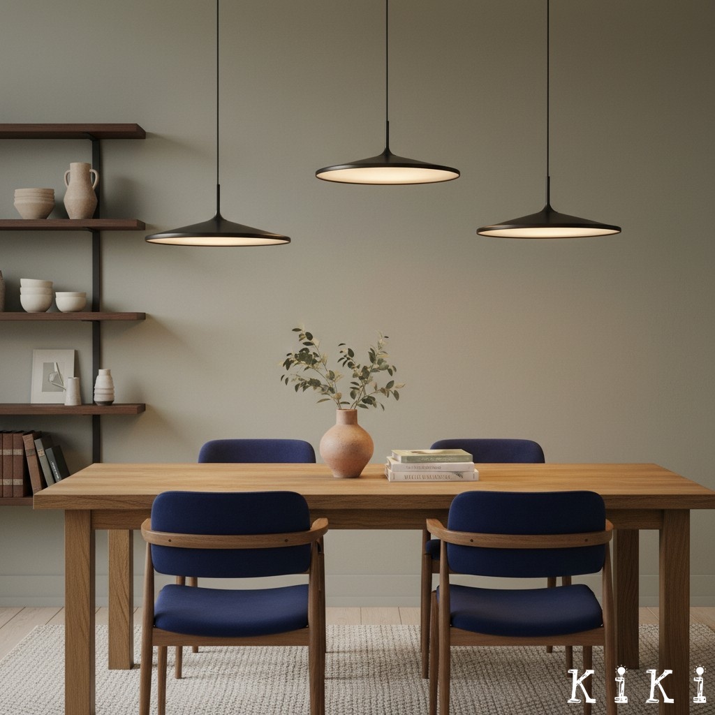 Inspiratiegalerij eethoek met drie UFO hanglampen