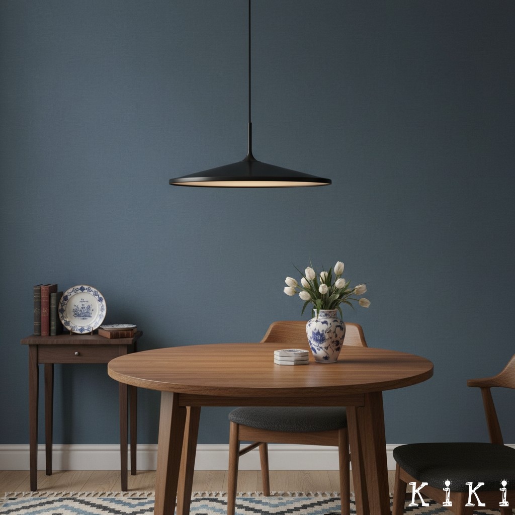 Inspiratiegalerij ronde eettafel met UFO hanglamp