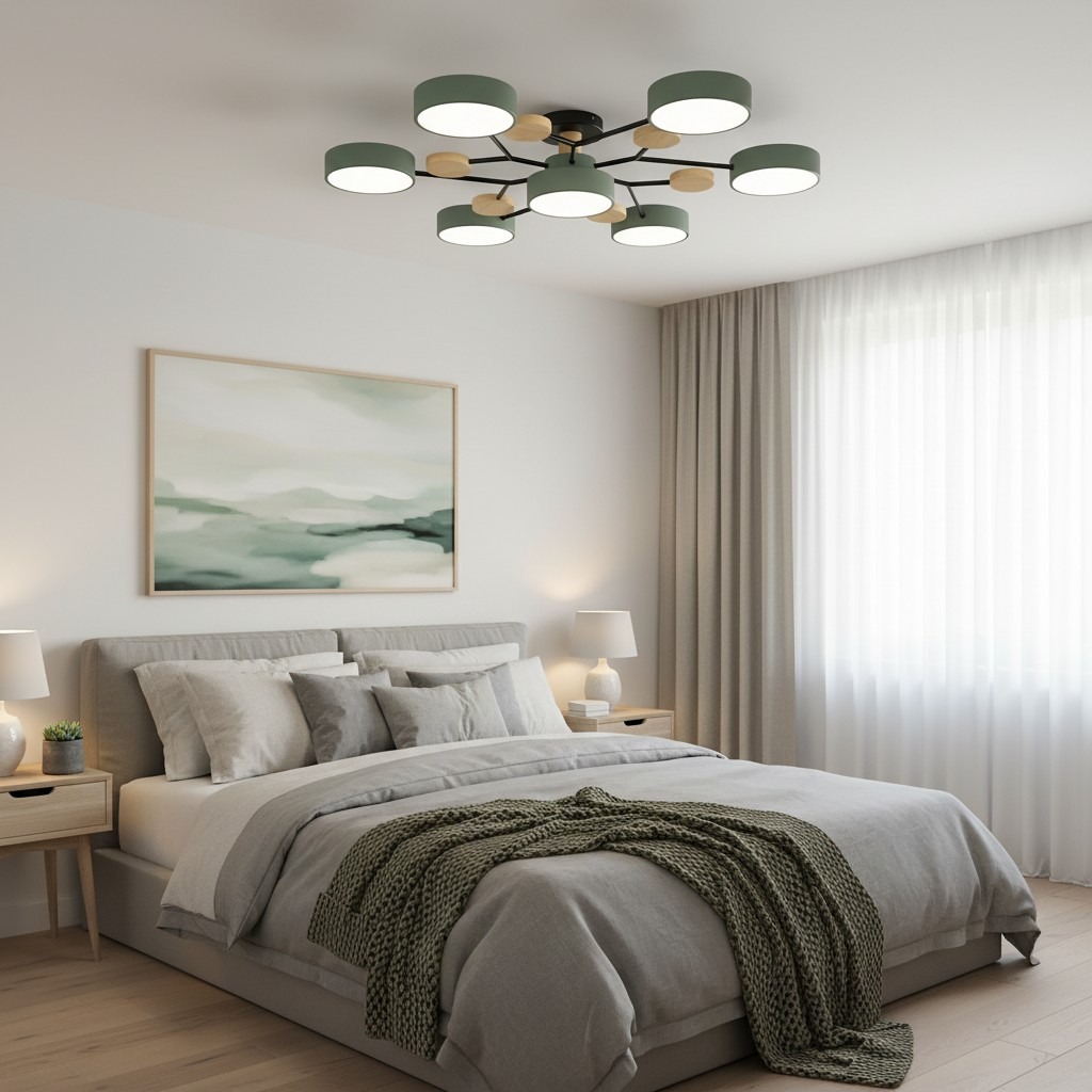 Plafondlamp in slaapkamer