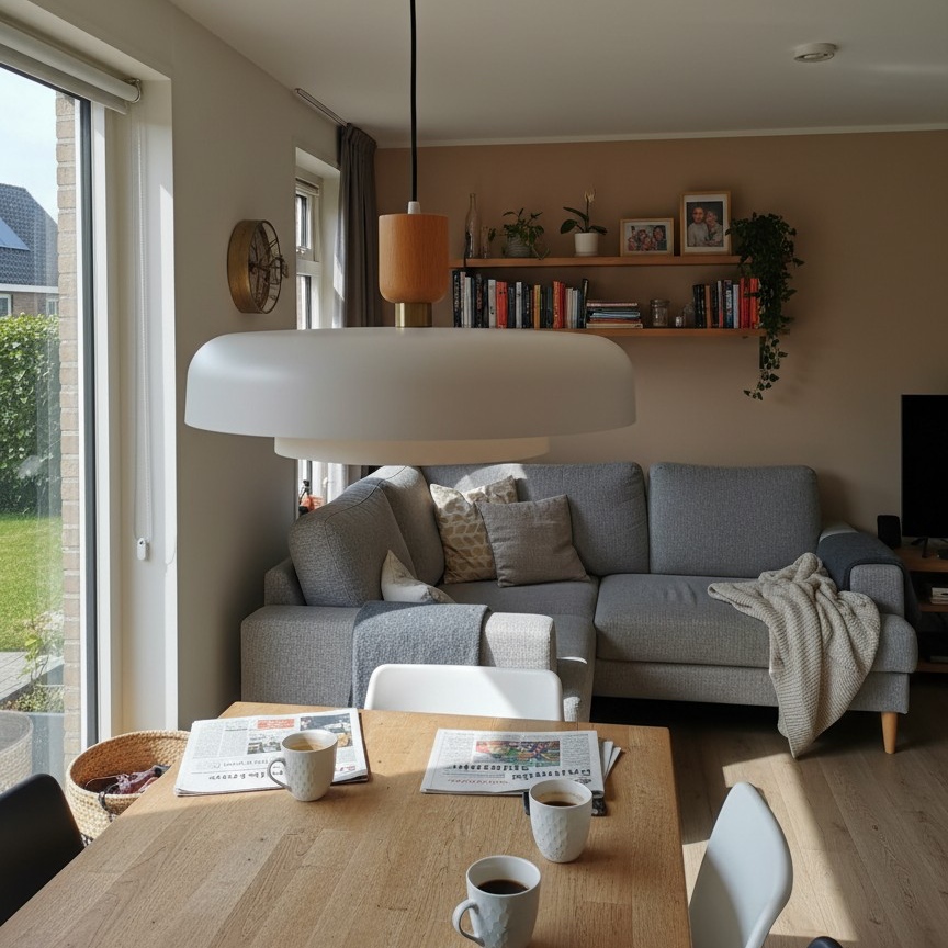 Klantfoto met Orbulis pendellamp in woonkamer