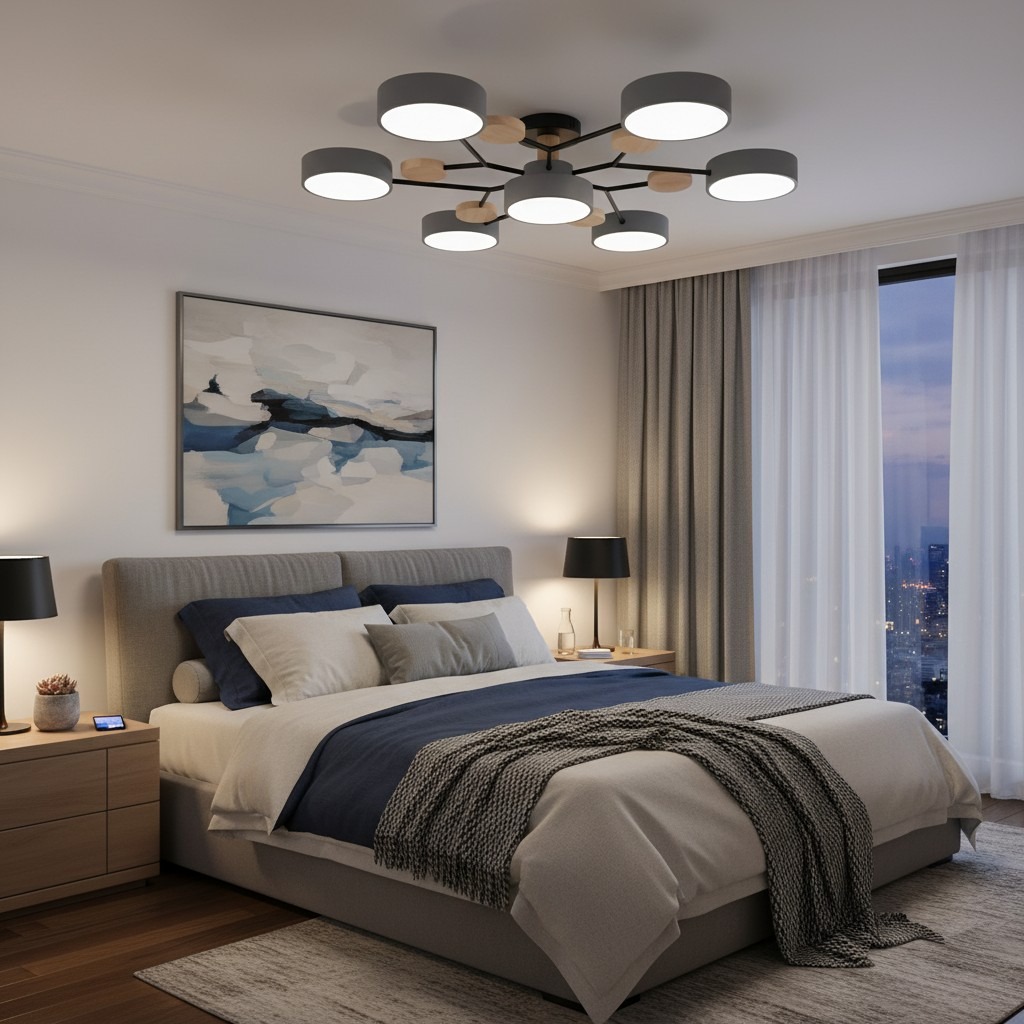Plafondlamp in slaapkamer