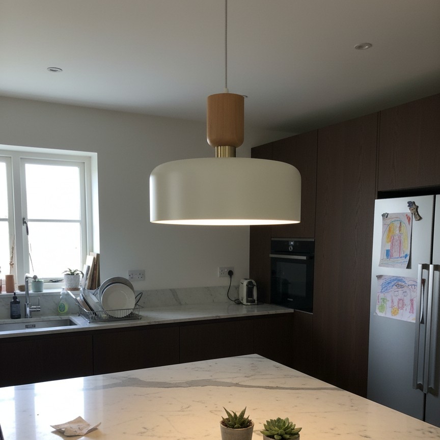 Klantfoto met Orbulis pendellamp in keuken