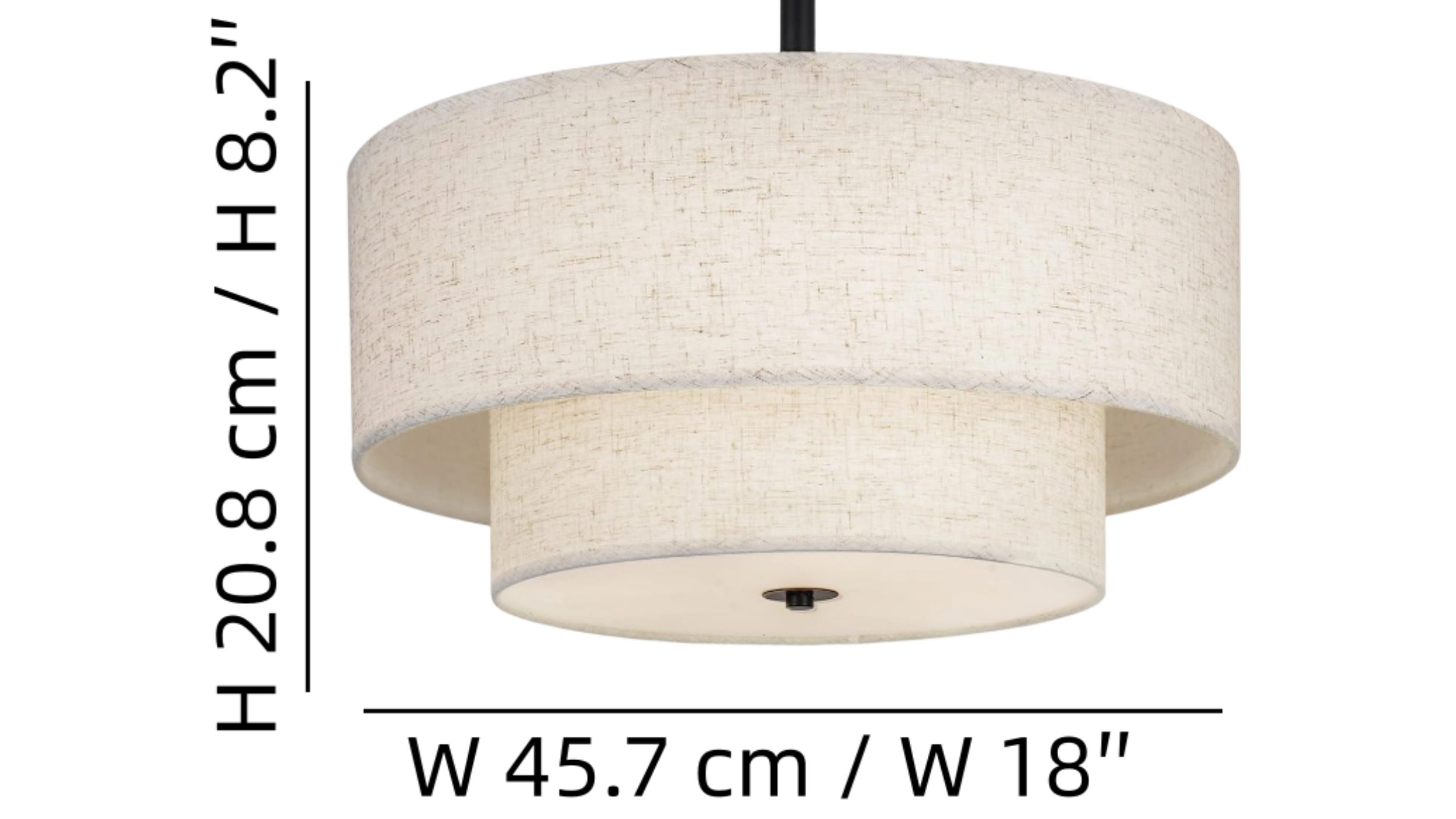 Afmetingen van de plafondlamp