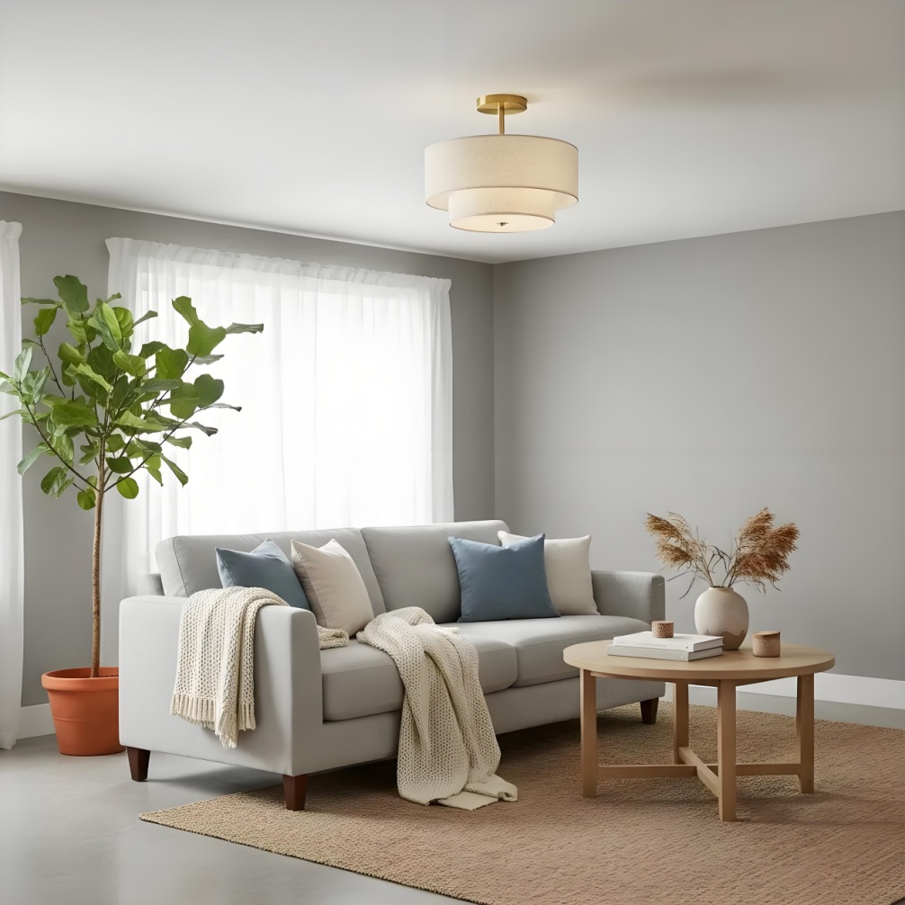 Plafondlamp in woonkamer voor technische details