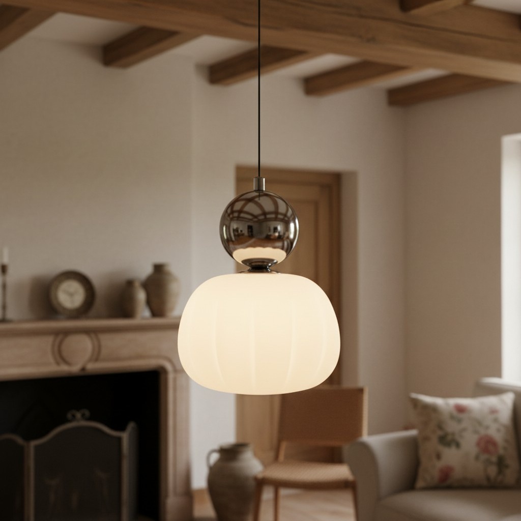 Driekoppige Ornavigo hanglamp met rode accenten