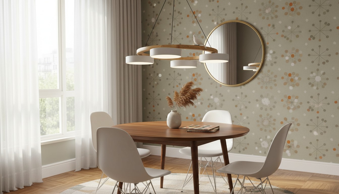 Creatieve ronde houten hanglamp