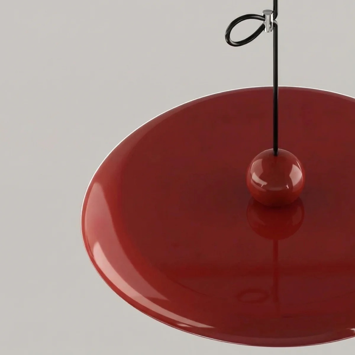 Glanzend rood detail van de hanglamp