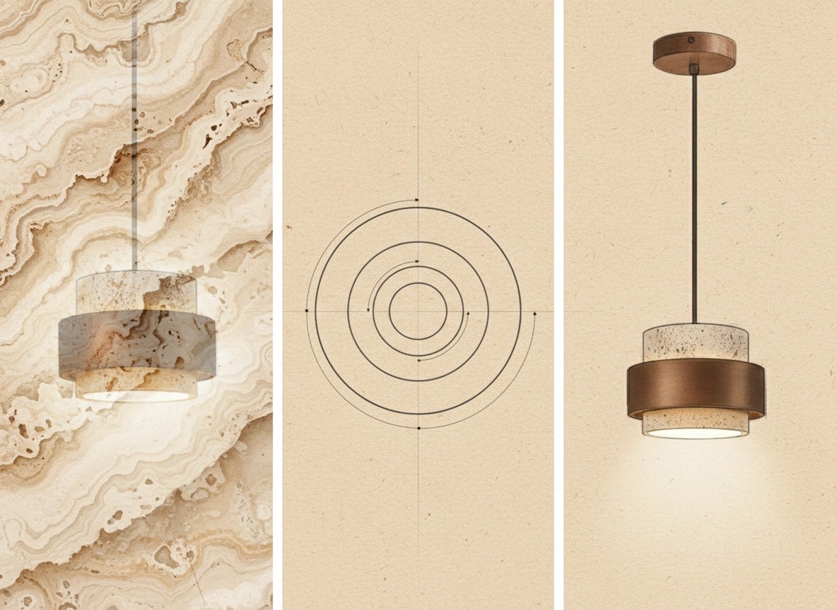 Ontwerpinspiratie voor travertin hanglamp