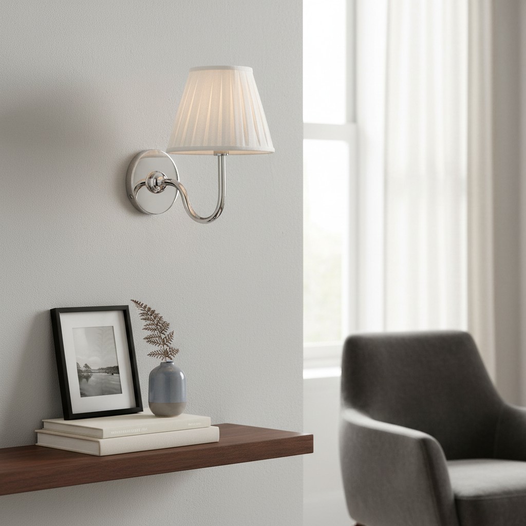 Luvora wandlamp op een wandplank
