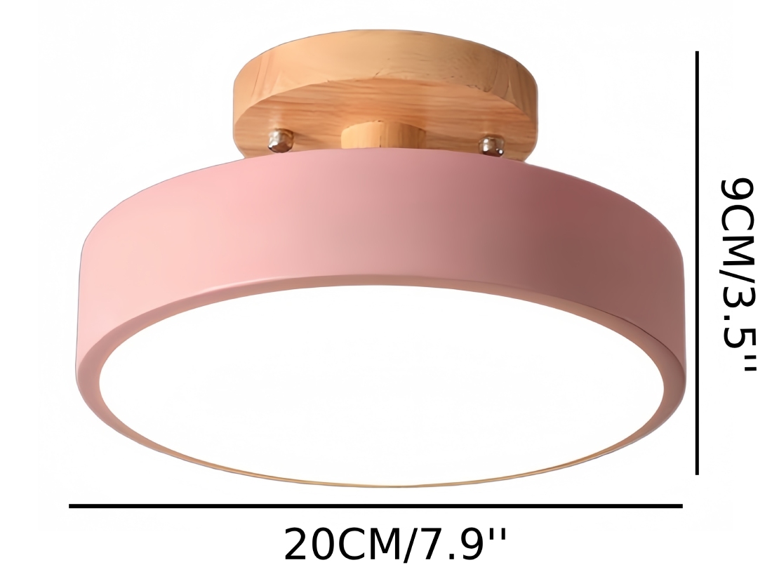 Afmetingen van de plafondlamp diameter 20 cm hoogte 9 cm