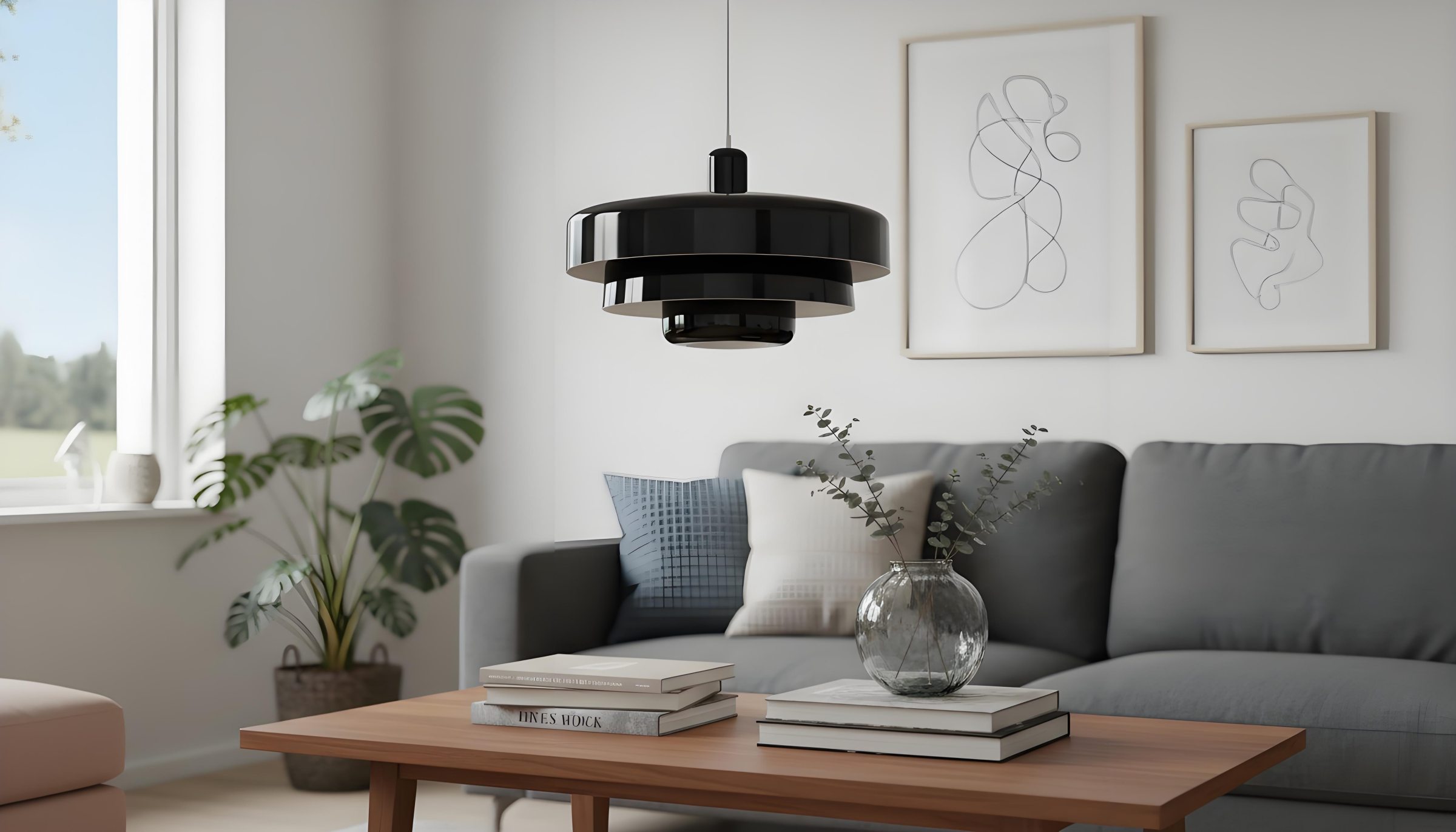 Zwarte Nordic Macaron hanglamp