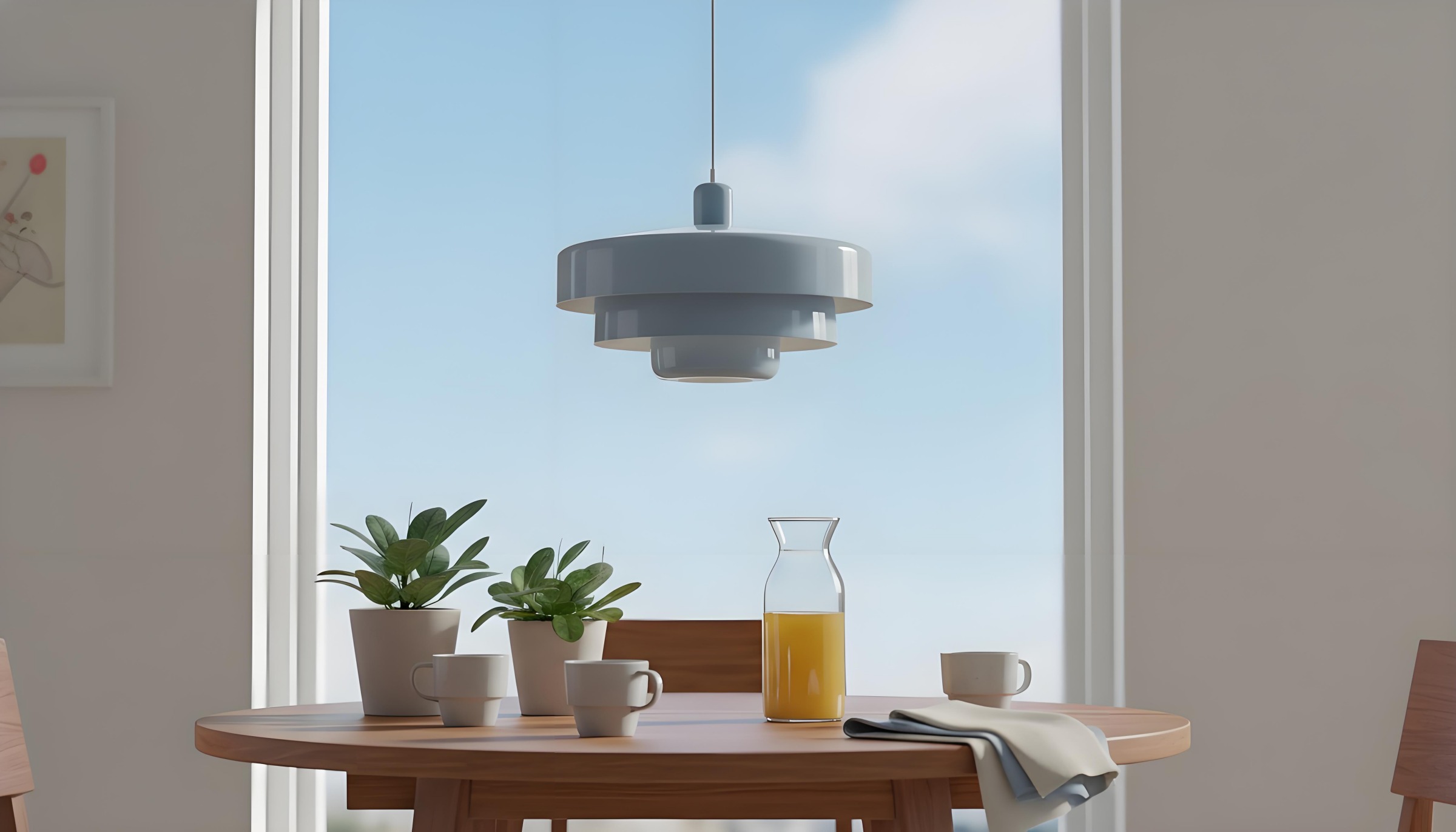 Lichtblauwe Nordic Macaron hanglamp