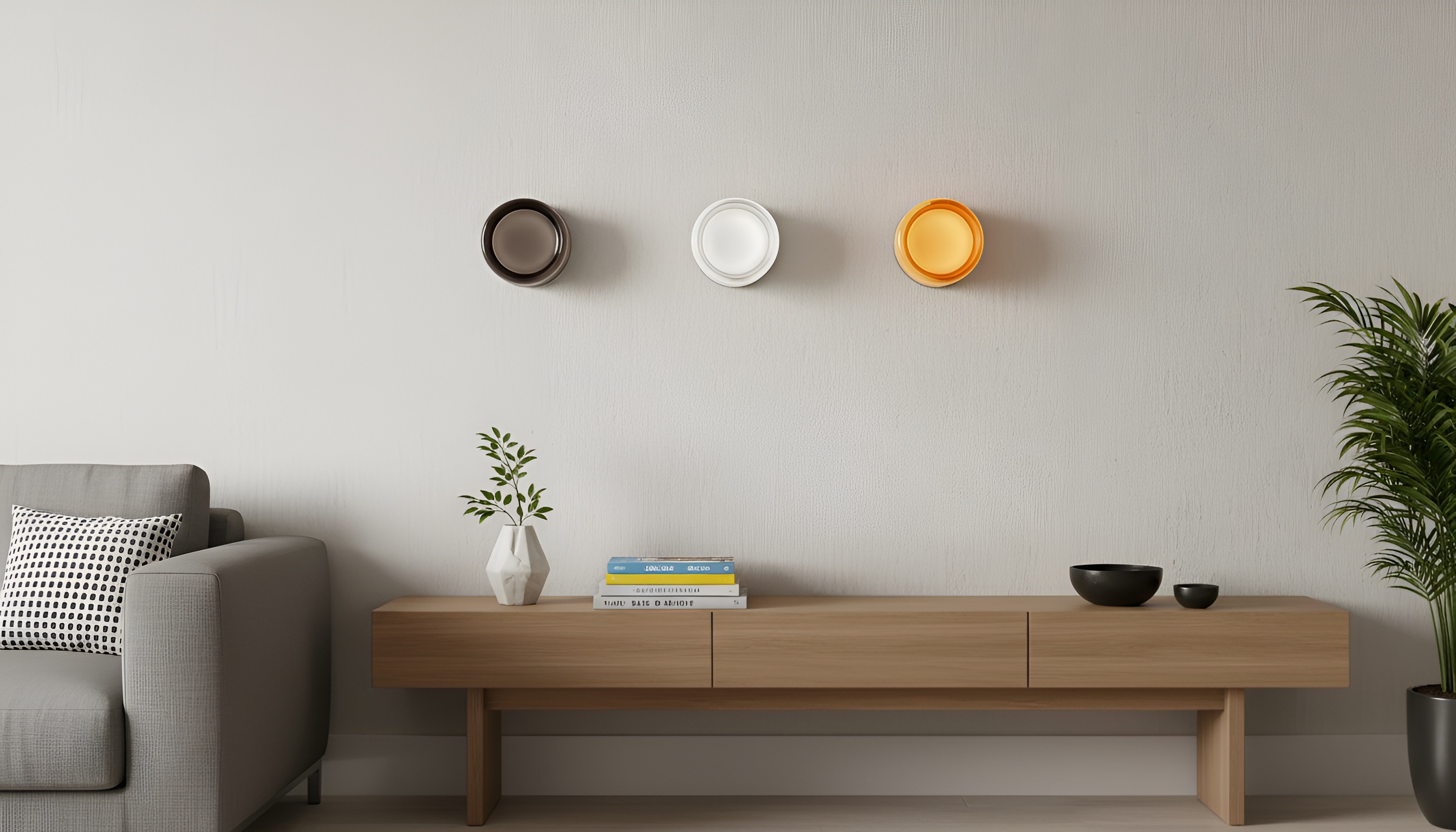 LumiCurve moderne wandlamp in woonkamer