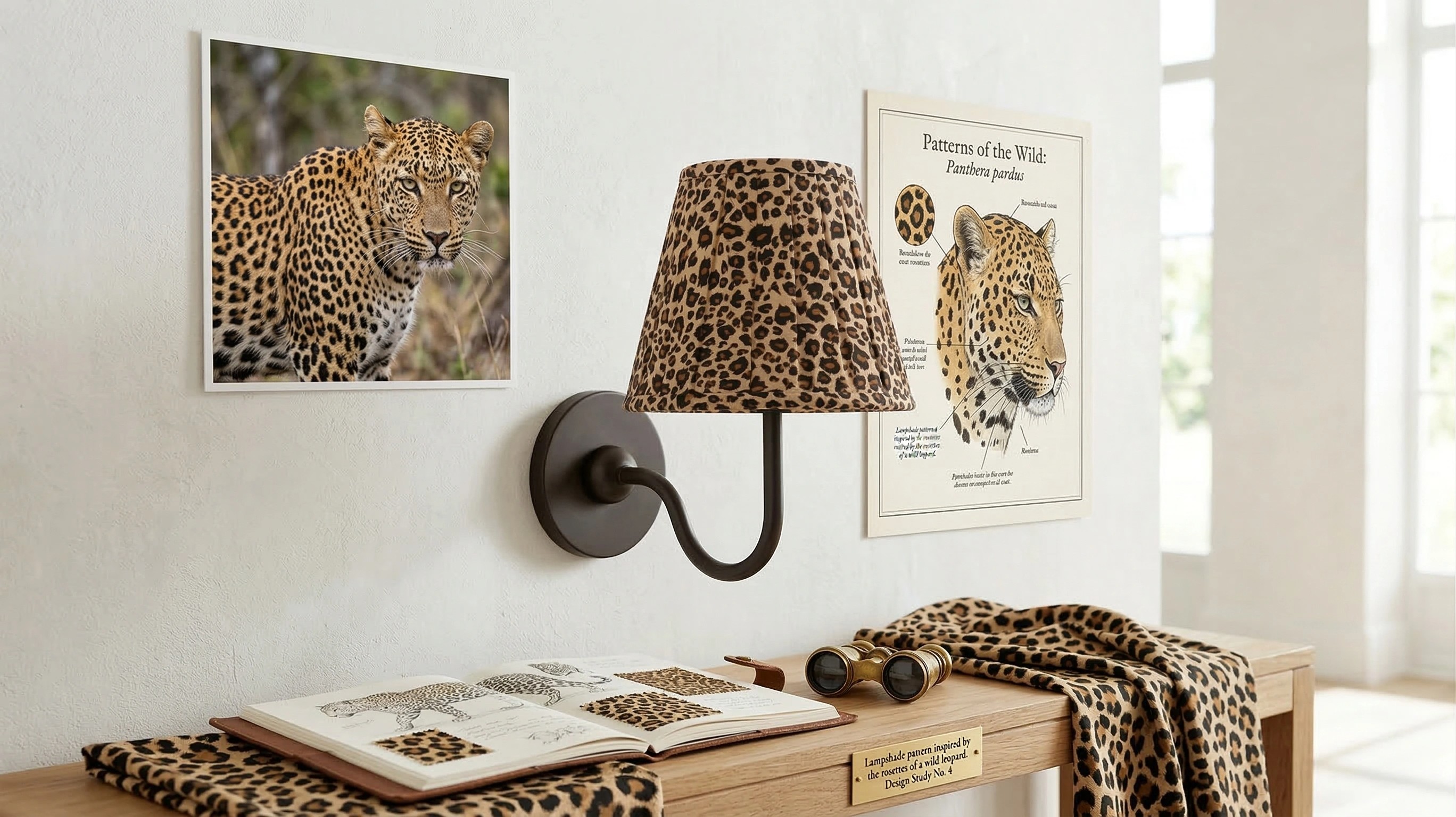 Luipaardprint lampenkap voor Luvora wandlamp