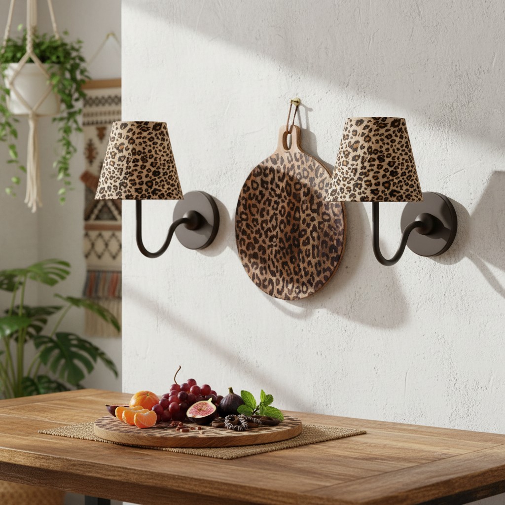 Serveerplank met luipaardprint