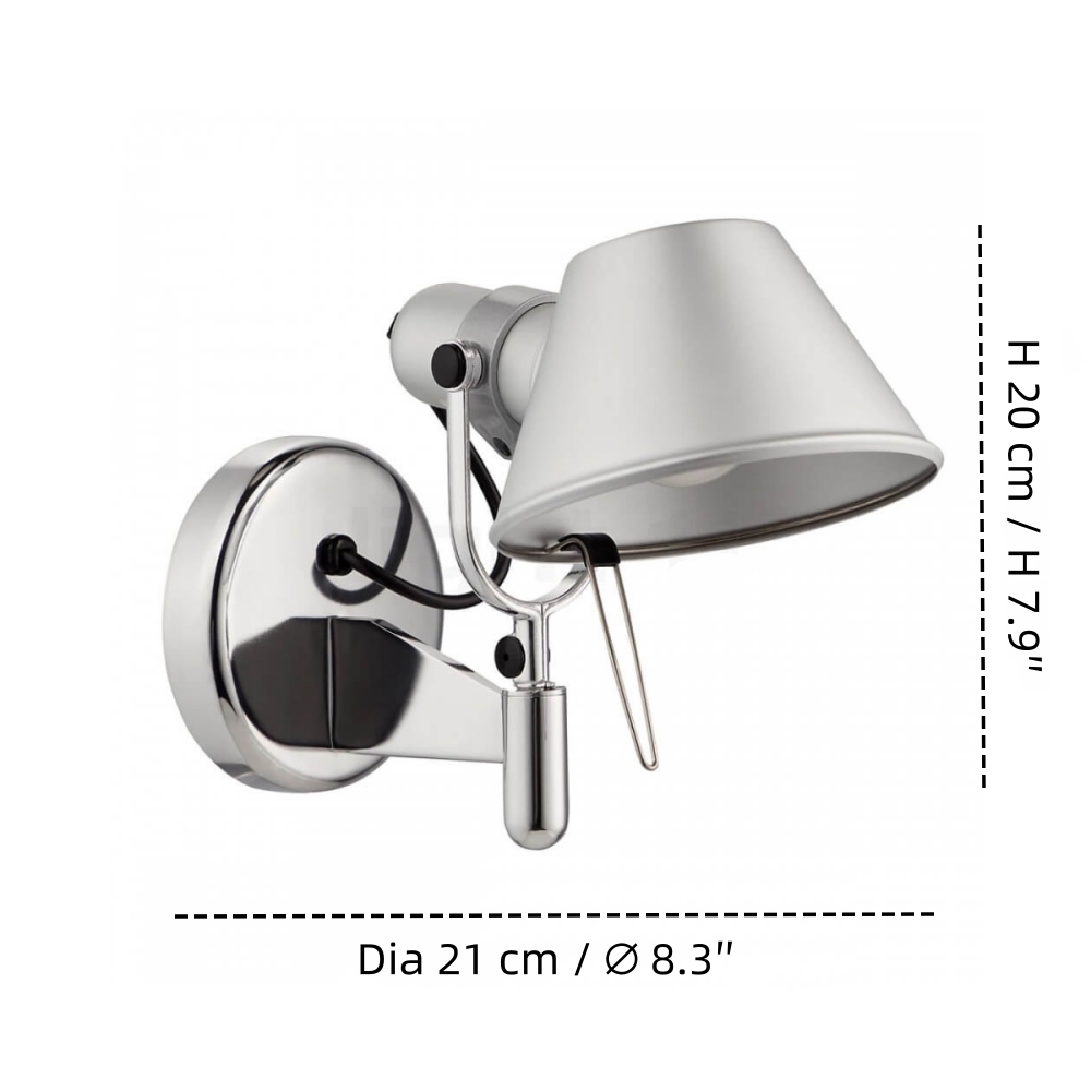 Technische afmetingen van de wandlamp