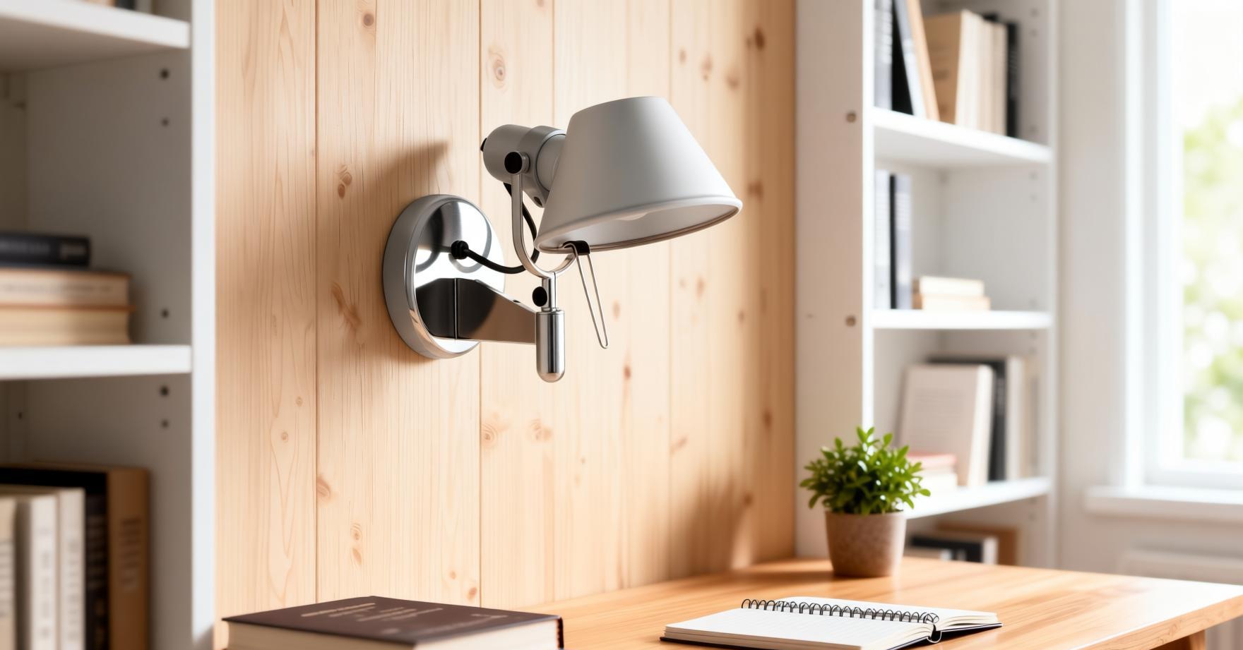 Wandlamp in realistische ruimte met afspeelknop