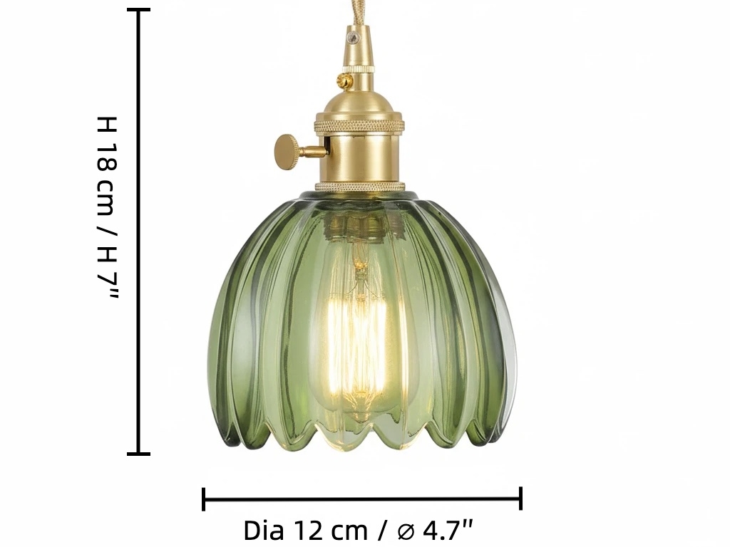 Afmetingen Blossix hanglamp Diameter 12 cm x H 18 cm