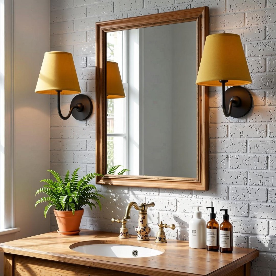 Luvora wandlamp bij spiegel