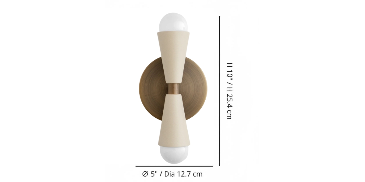 Maatafbeelding van Pyralis wandlamp