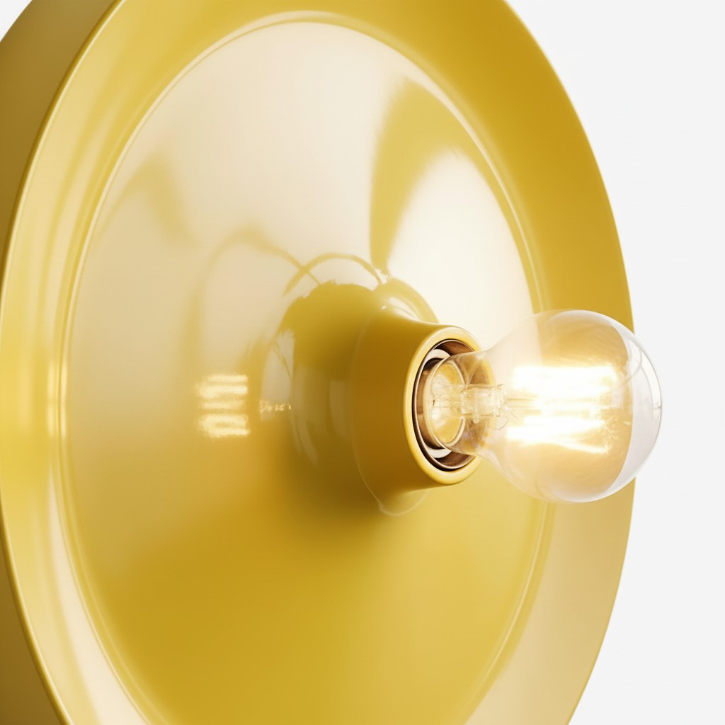 Geel ontwerpdetail met lichtbron