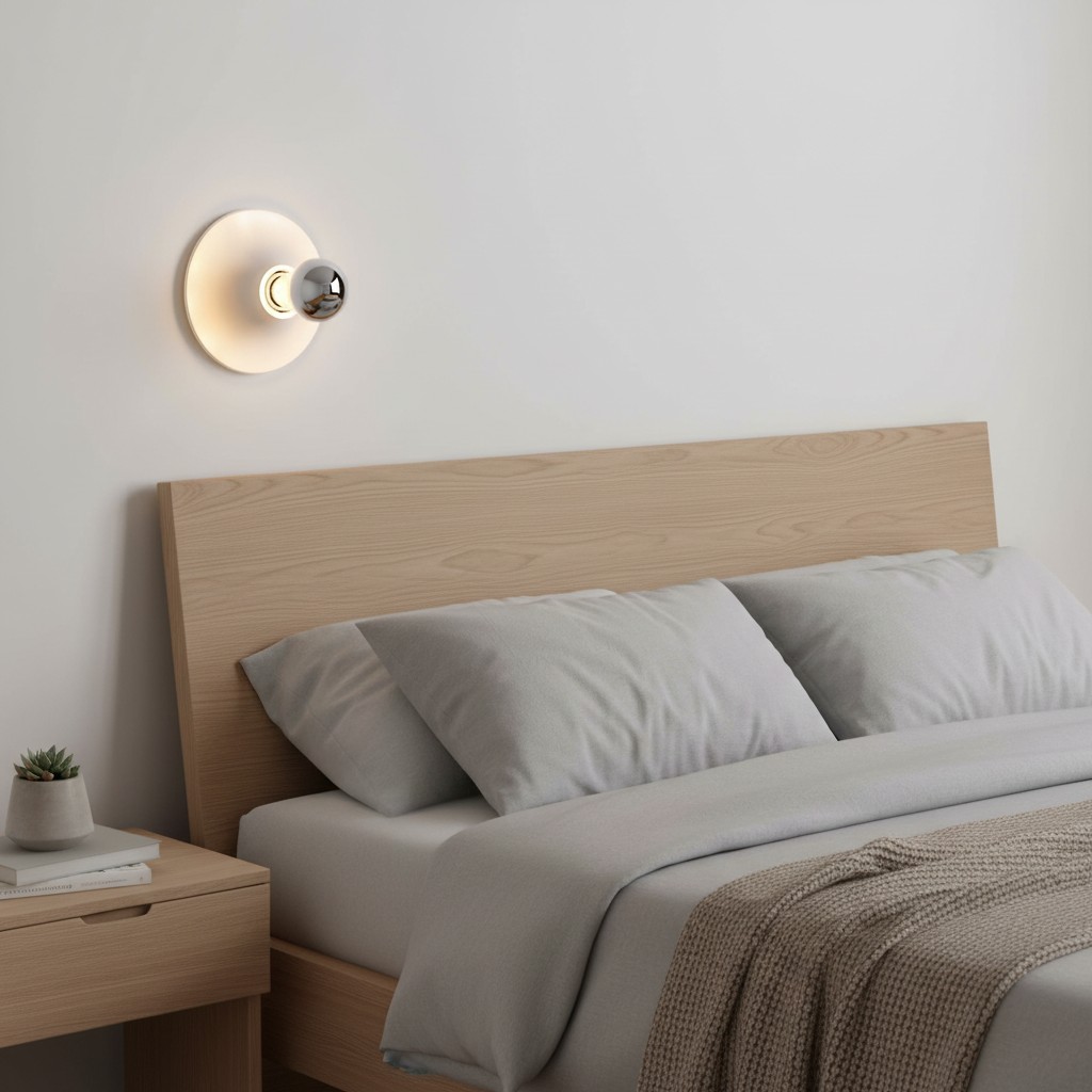Bauhaus lamp bij bed