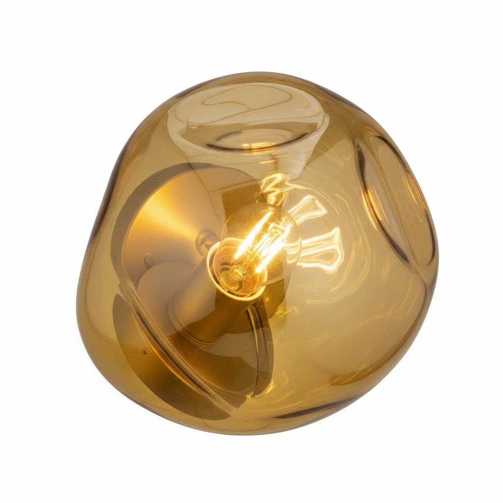 Glazen kap detail van de wandlamp