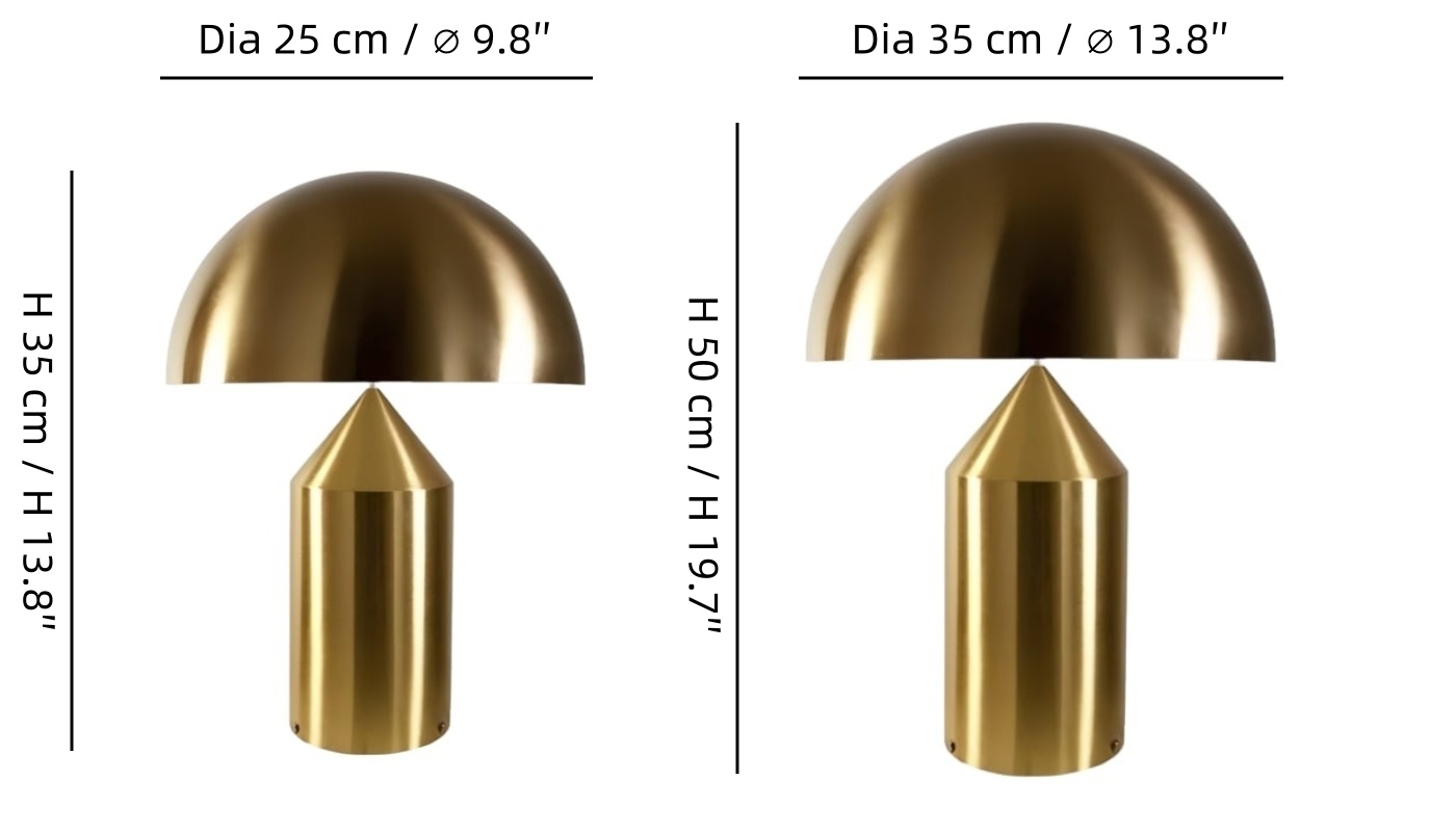 HaloVell lamp afmetingen klein en groot