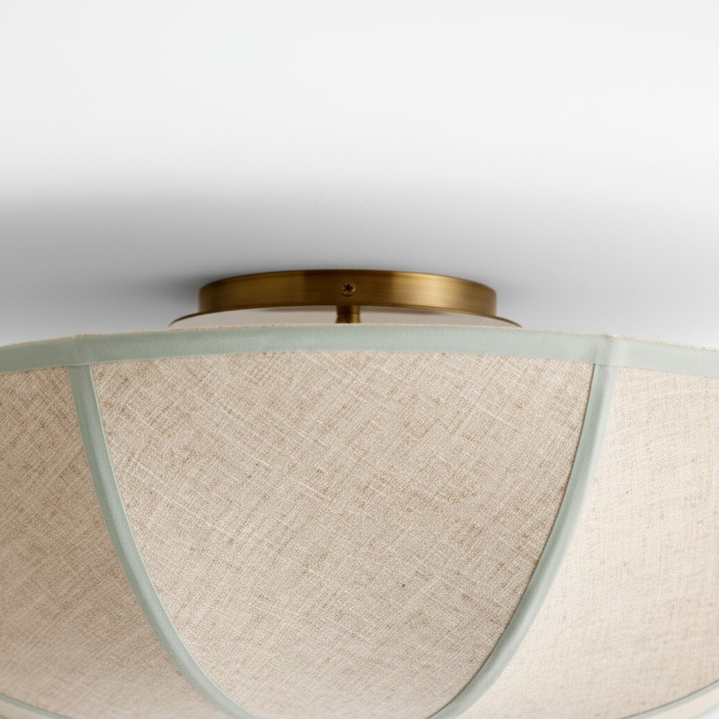 Stof en frame detail van de Valoflor plafondlamp