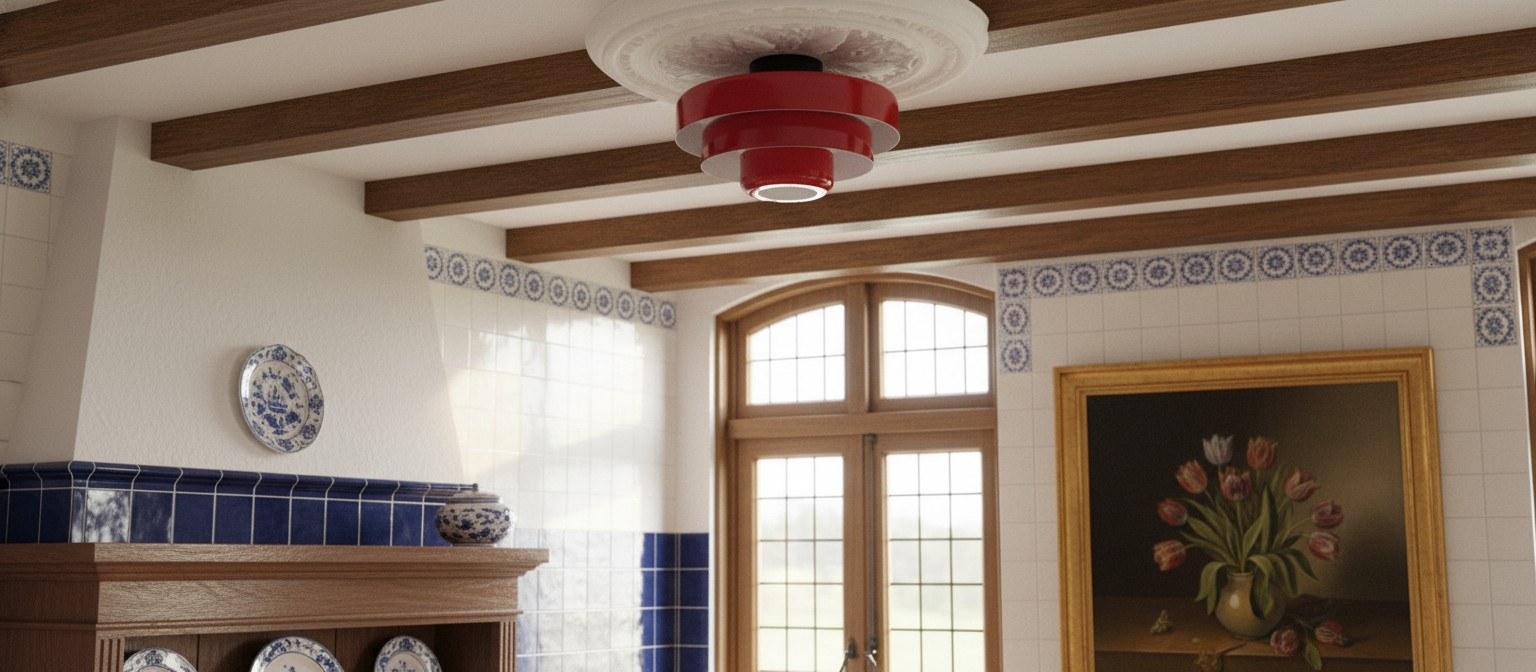 Veleora gelaagde plafondlamp in een interieur