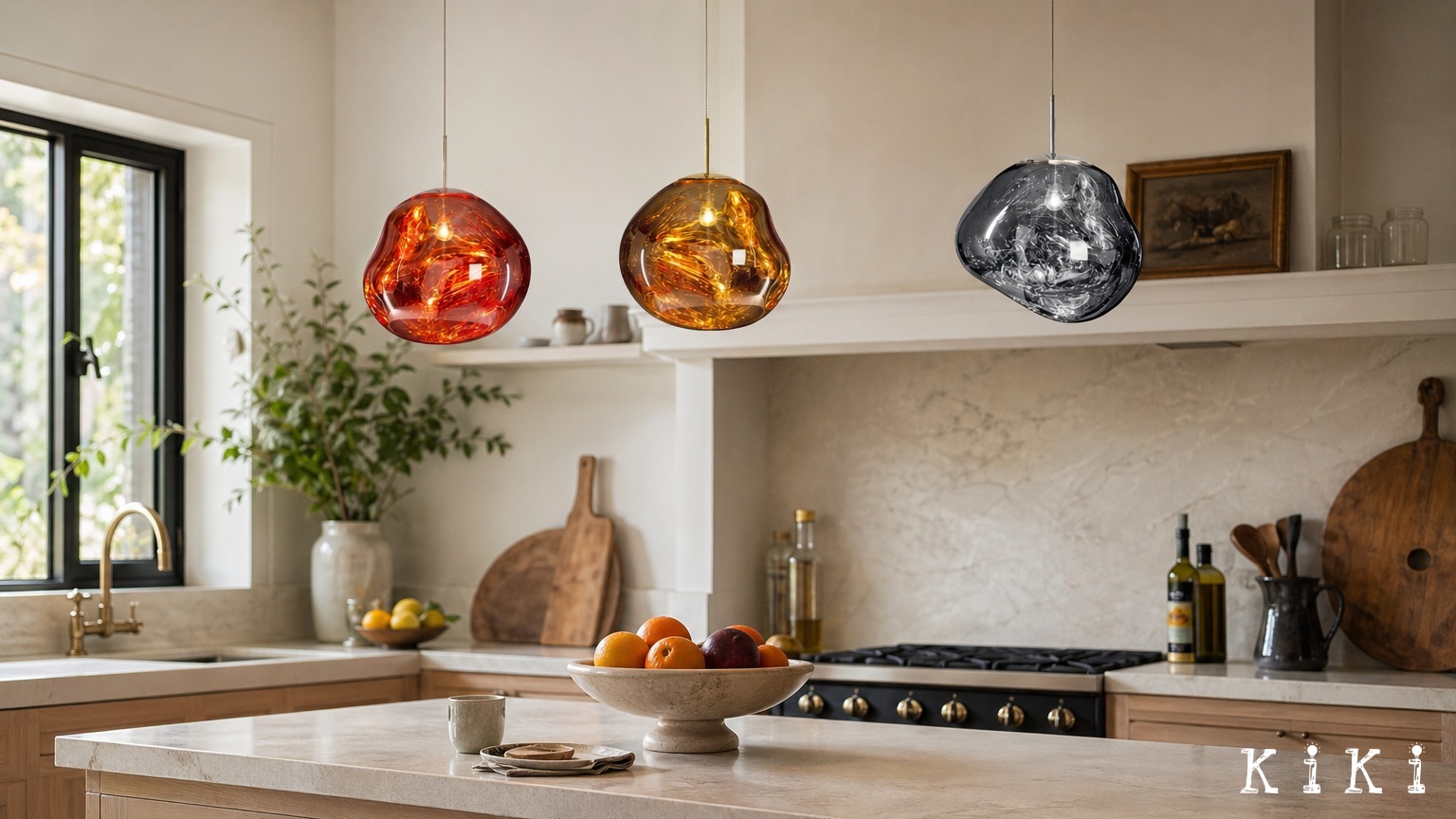 Glyador lavaglas hanglamp in keuken