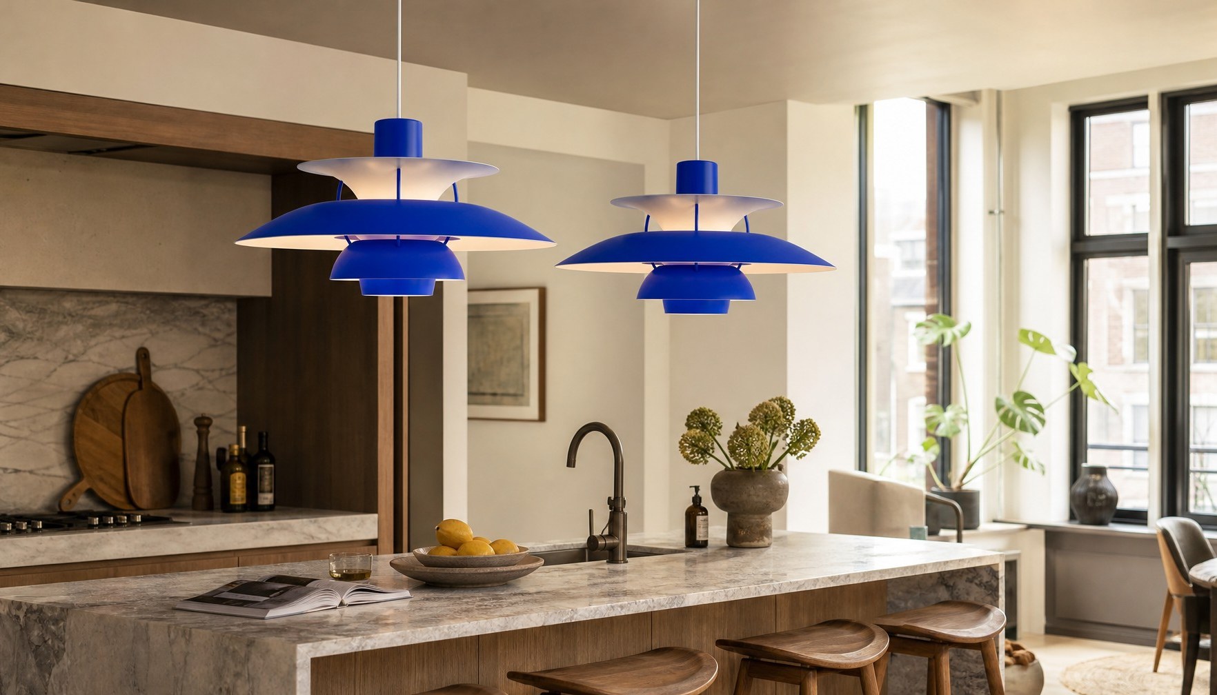 Morandi hanglamp in woonruimte